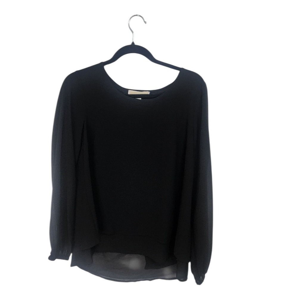 Michael Kors Long Sleeve Blouse Womens Size‎ M Black New With Tags
